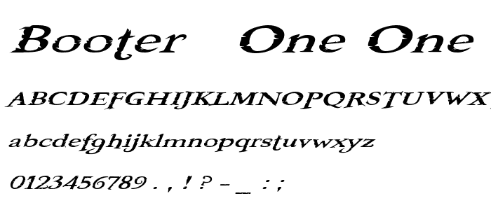 Booter - One One font